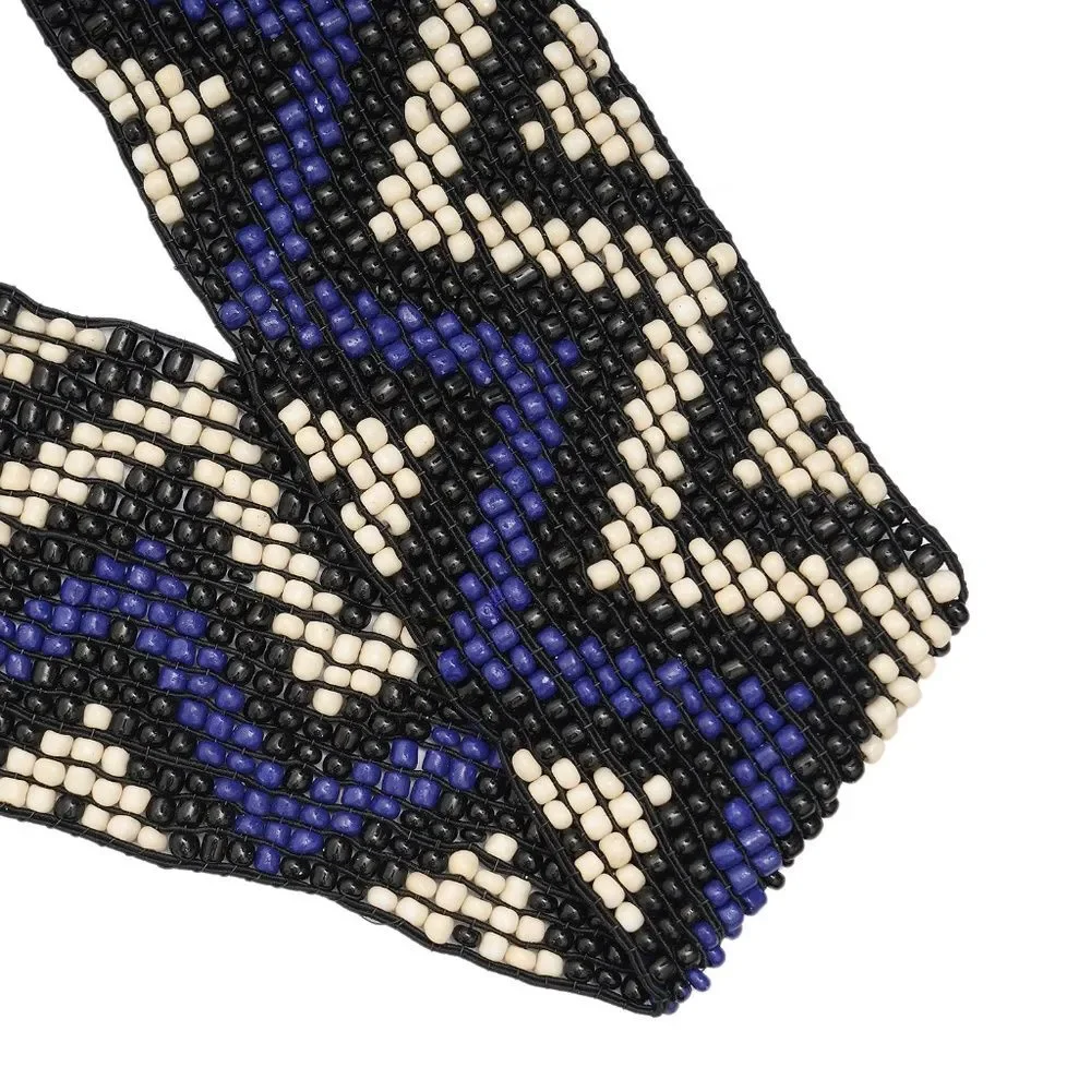 Blue and Black Beaded Belt